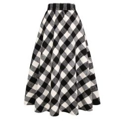 3Pcs Winter Plaid Half Body Skirt