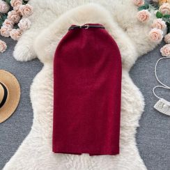 3Pcs Womens High Waist Slit Slimming Half body Skirt