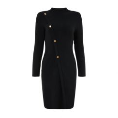 Womens Sexy Black Knit Winter Dress