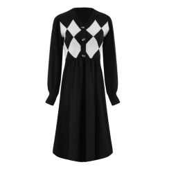 3Pcs Womens Button Down Knit Dress