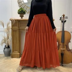 5Pcs High Stretch Floor Length Casual Plain Skirt