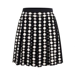 3Pcs Black High Waisted Polka Dot Jacquard Knit Mini Skirt