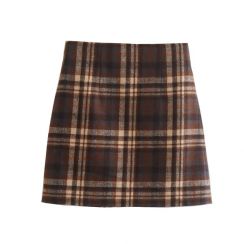 4Pcs Womens Plaid Mini Skirt